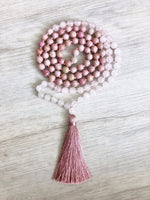 Rose Quartz Necklace 108 Mala Beads Necklace