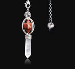 Dowsing Pendulum Quartz Natural Stone Crystal Pink Reiki Healing Pendula Pendant