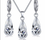 Fashion Crystal Jewelry Set Zircon Necklace Earrings Set