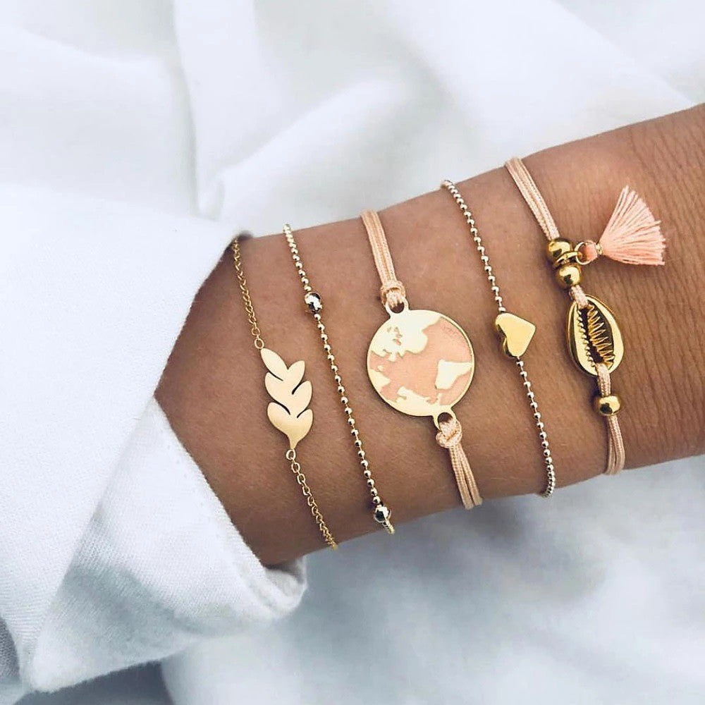 Bohemian Bracelets & Bangles Set Vintage Bead Boho Charm Bracelet