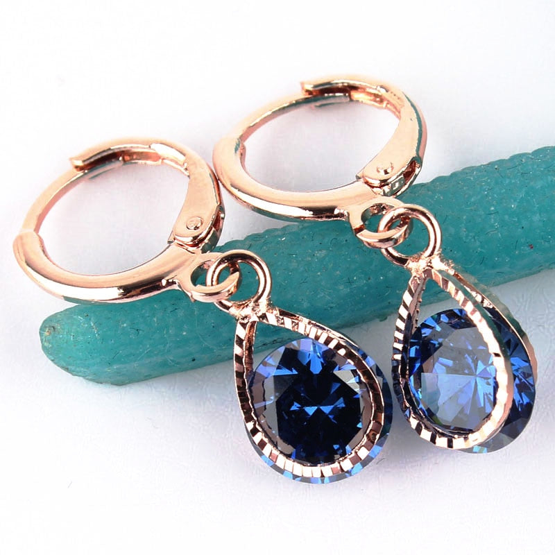 Drop CZ Crystal Earrings