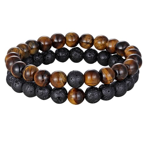 Couples Distance Bracelet Natural Stone Yoga Beaded Bracelet for Men Women