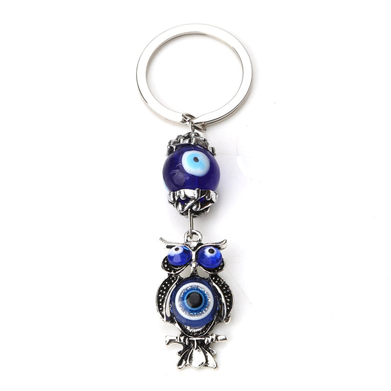 Turkey evil eye elephant hamsa hand  tree life glass beads keychain