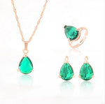 bridal gold color necklace earrings Ring