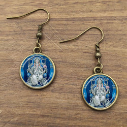 God of Fortune Pendant Hindu Elephant Earrings