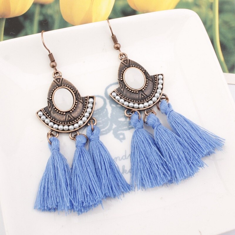 Tassel Earrings  Women Long Fringe Drop Earrings