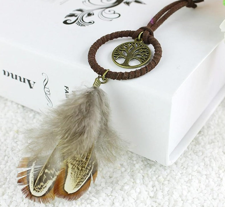 Tree Of Life Mini Dreamcatcher Handmade Dream Catcher Net With Feather Decoration