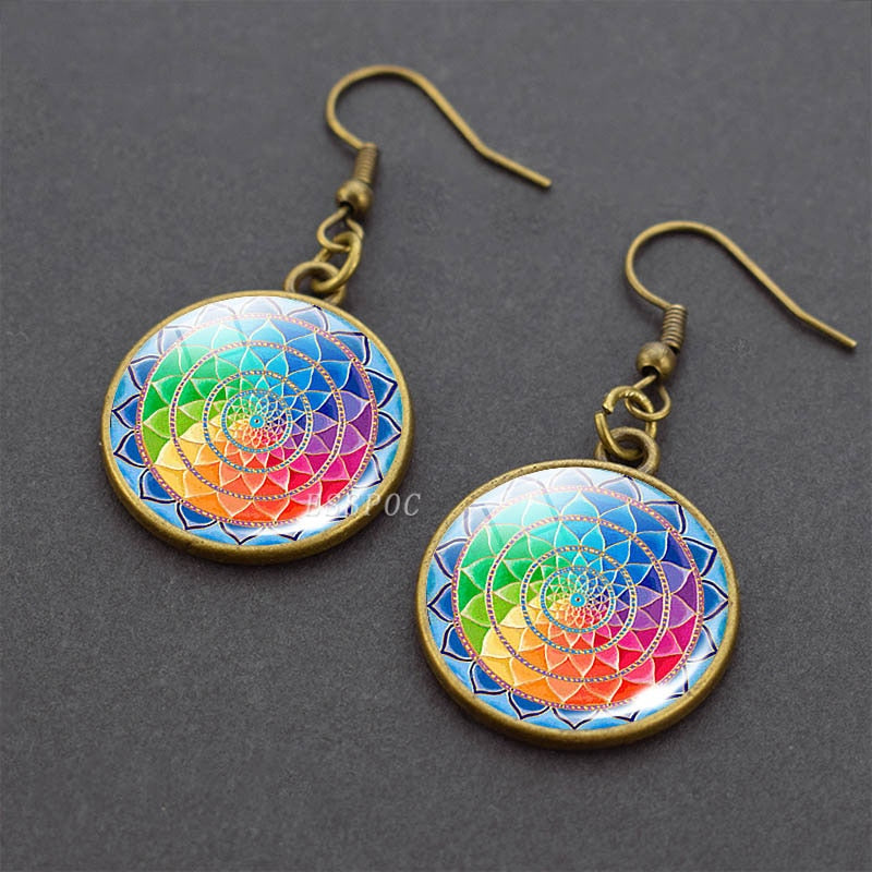 Sacred Geometry Dangle Hook Earrings