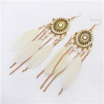 Feather Style Ethnic Boho Big Dangle Earring