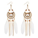 Feather Style Ethnic Boho Big Dangle Earring