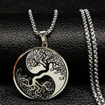 Tree of Life Enamel Stainless Steel Chain Necklaces