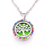 Colored zircon Tree of Life necklace