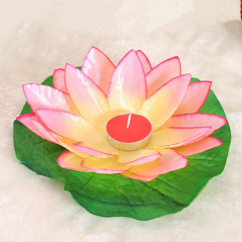 wishing  water floating candle light