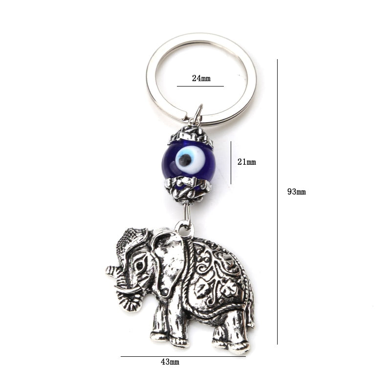 Turkey evil eye elephant hamsa hand  tree life glass beads keychain