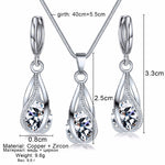 Fashion Crystal Jewelry Set Zircon Necklace Earrings Set