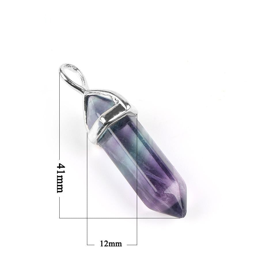 Crystal Pendants Suspension Natural Gem Stone Fluorite Necklaces