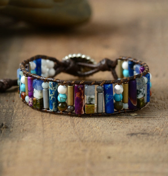 Single Leather Wrap Women Bracelet