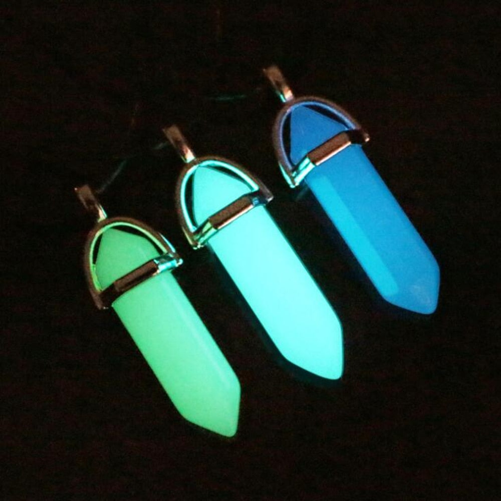 Luminous Stone Fluorescent Hexagonal Column Necklace