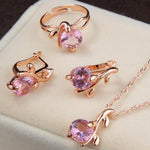 bridal gold color necklace earrings Ring
