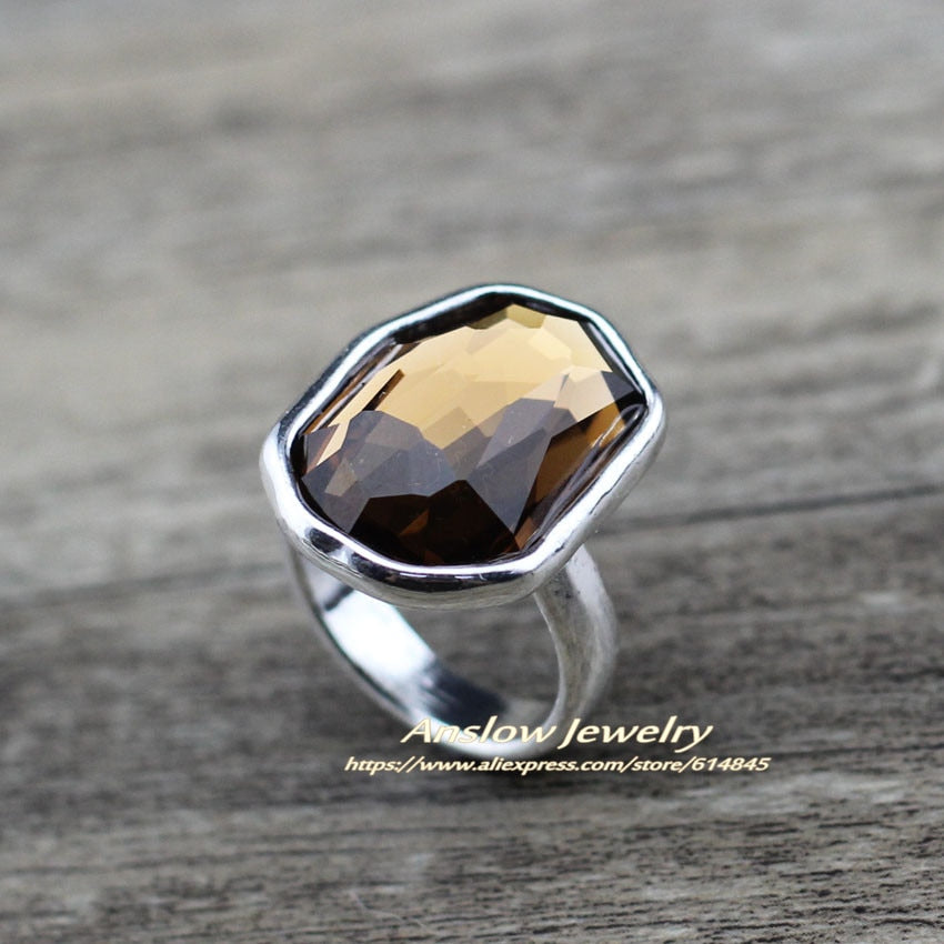 Irregular Crystal Finger Ring