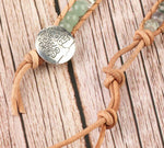 Aventurine Bead Leather Wrap Bracelet