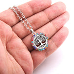 Colored zircon Tree of Life necklace