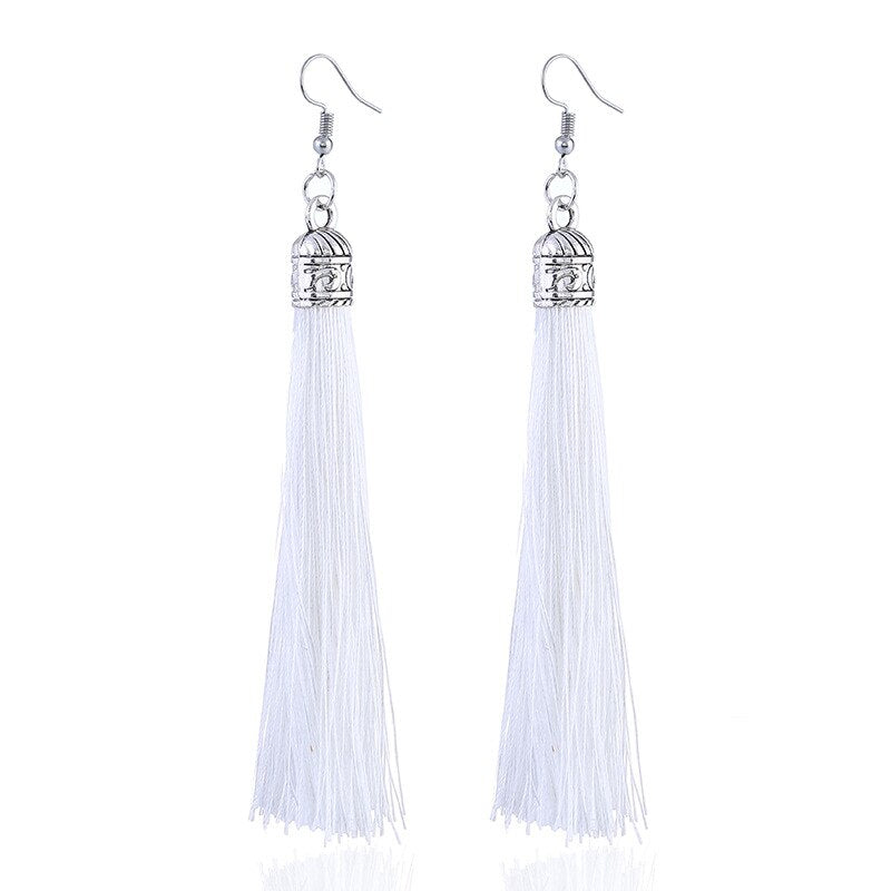 Tassel Earrings  Women Long Fringe Drop Earrings