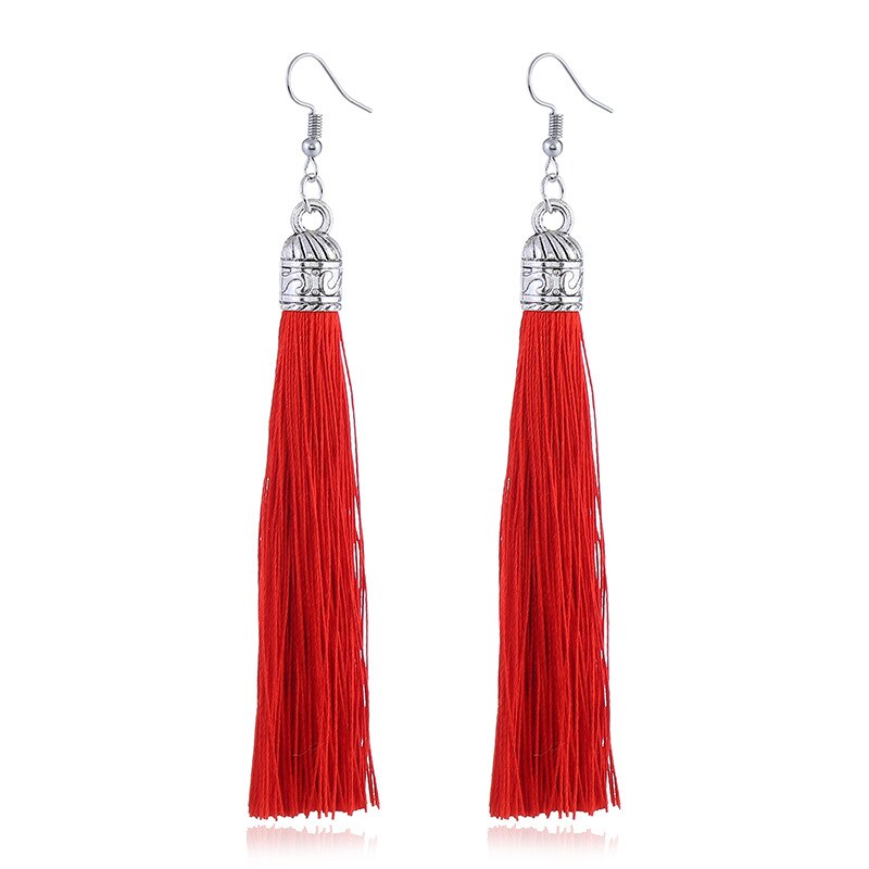 Tassel Earrings  Women Long Fringe Drop Earrings