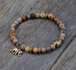 Natural Stone Buddha and Elephant Bead Tibetan Bracelets