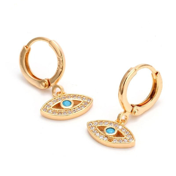 Lucky Eye Micro Pave Drop Earrings