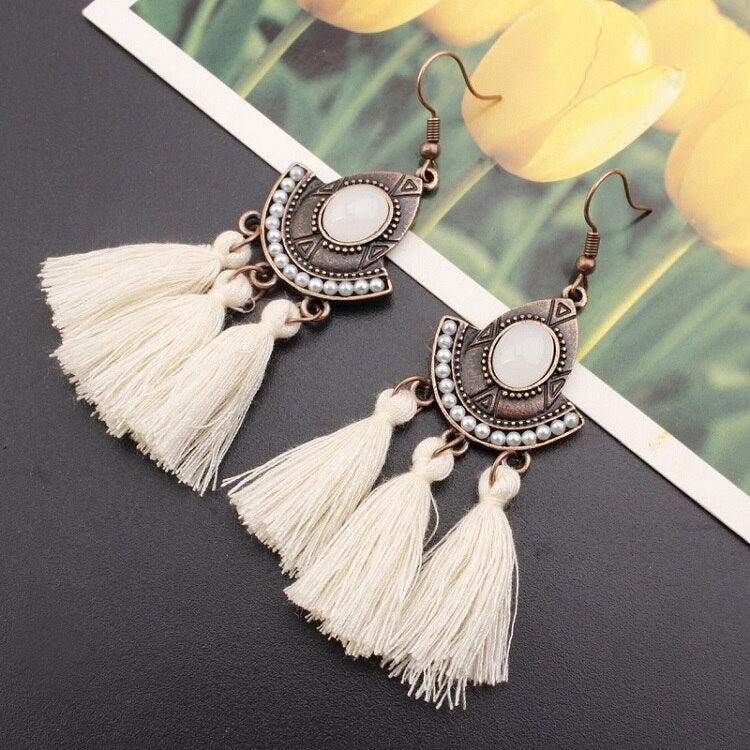 Tassel Earrings  Women Long Fringe Drop Earrings