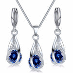 Fashion Crystal Jewelry Set Zircon Necklace Earrings Set
