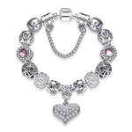 Luxury Brand Women Bracelet Silver Color Crystal Charm Bracelet for Women