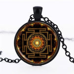 Chakra Spiritual Buddhist Sri Lanka Yantra Pendant Necklace
