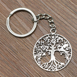 1 Piece Tree Of Life Silver Plated Keychain 