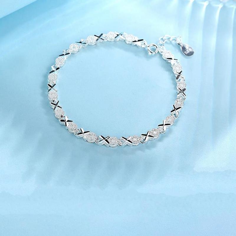 925 Sterling Silver Bracelets For Women Zircon Geometric Bracelet