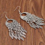 Hollow Carved Flowers Geometric Drop Earrings