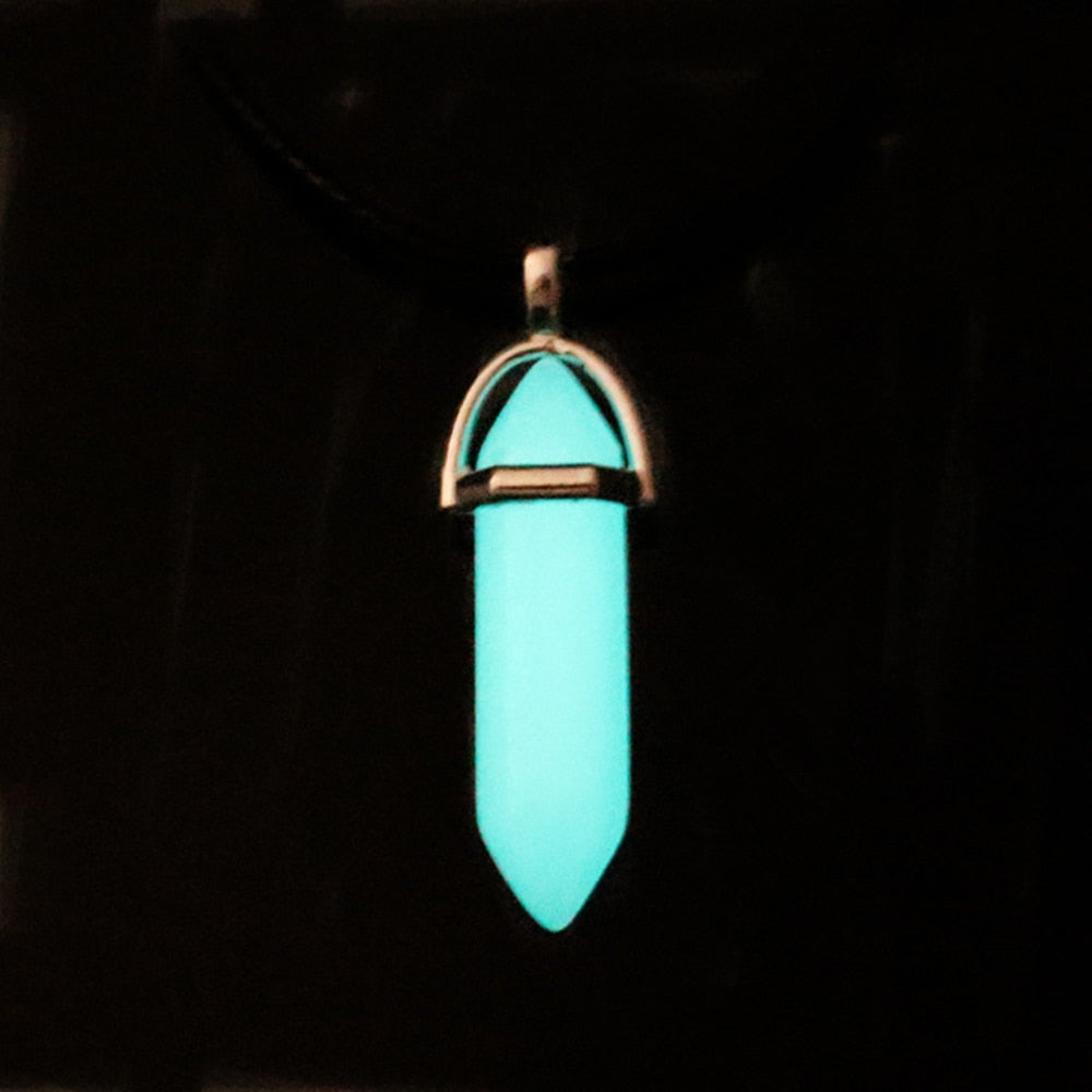 Luminous Stone Fluorescent Hexagonal Column Necklace