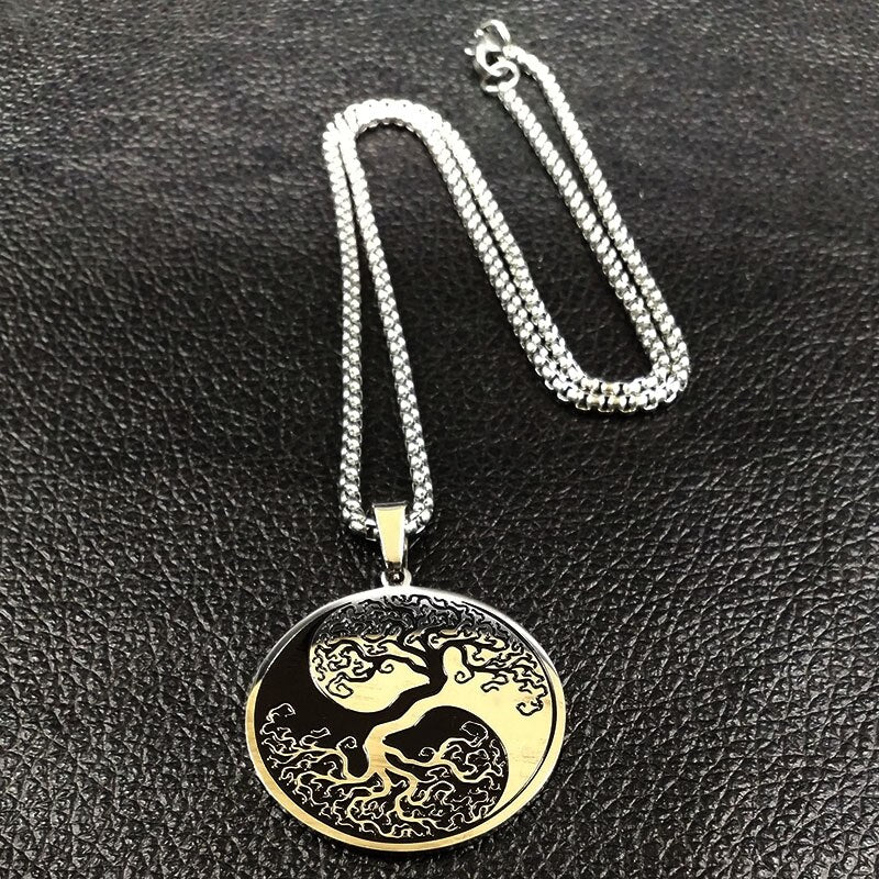 Tree of Life Enamel Stainless Steel Chain Necklaces