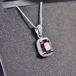 Gemstone Birthstone White Gold Pendant Necklace