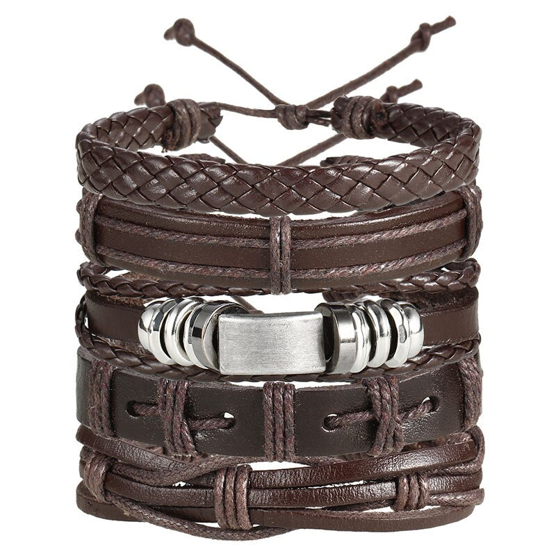 Leaf Feather Multilayer Leather Bracelet