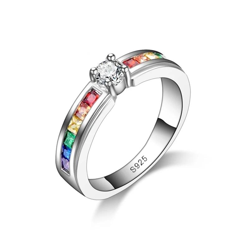 Colorized Crystal Women Wedding Rings