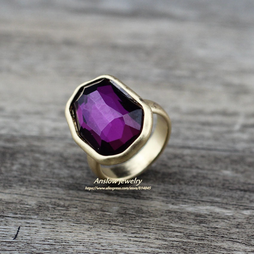 Irregular Crystal Finger Ring
