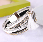 Leather Bracelet Charm Pearls Bracelets & Bangles