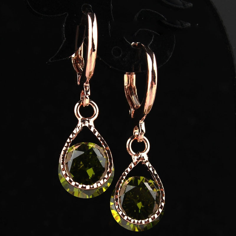 Drop CZ Crystal Earrings