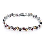 Natural Garnet Citrine Smoky Quartz Tennis Bracelet
