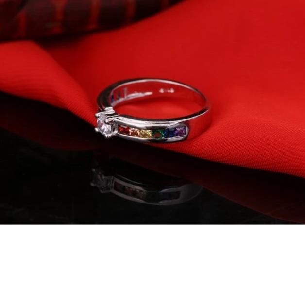 Colorized Crystal Women Wedding Rings