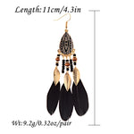 Bohemian Feather Tassel Earrings