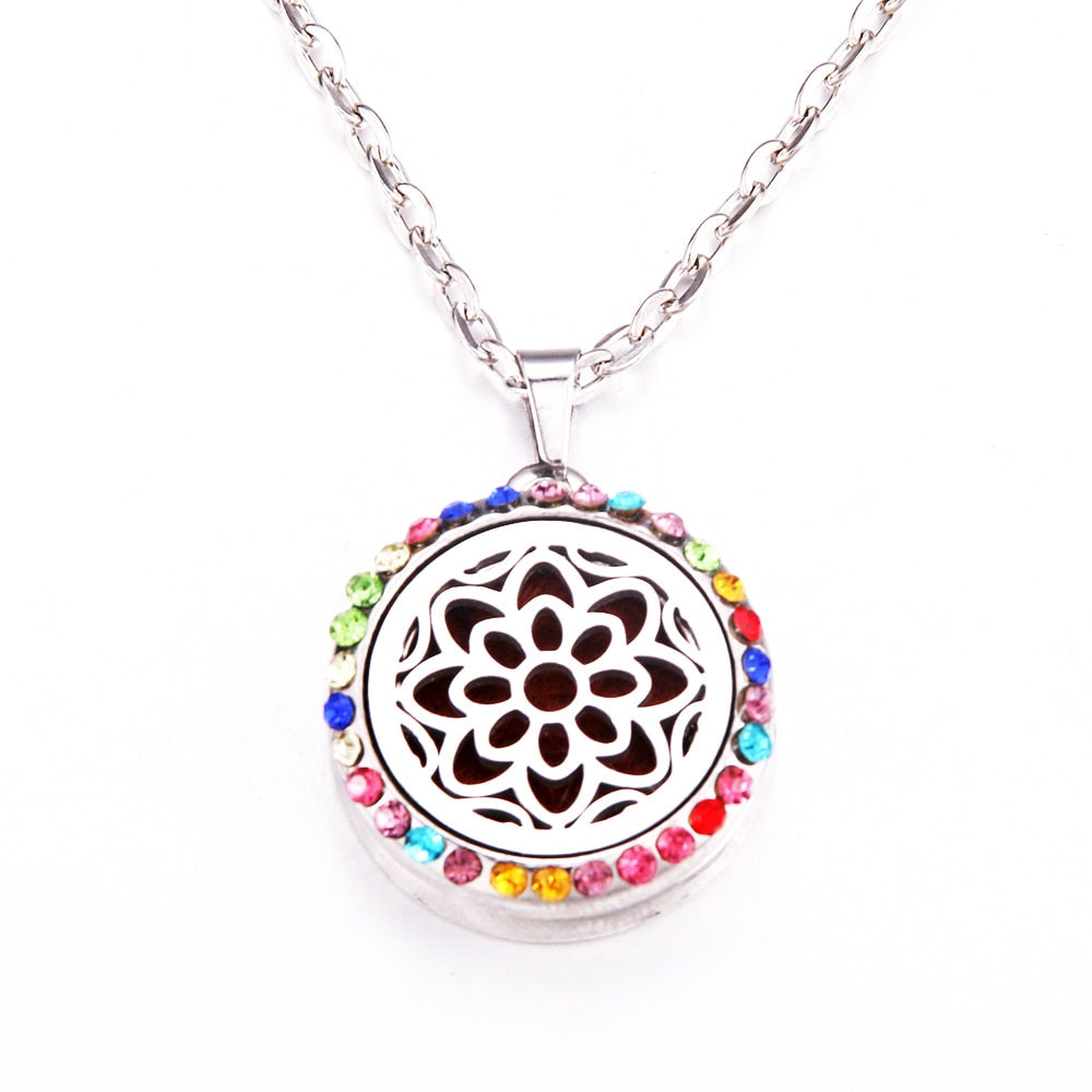 Colored zircon Tree of Life necklace