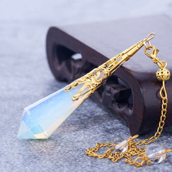 quartz Opalite opal pendulos sacred geometry healing crystals pendant